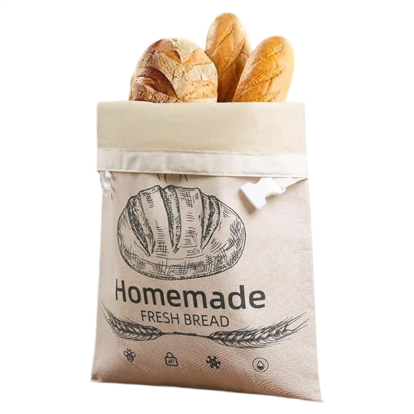 Food Storage Bags Reusable - ถุงขนมปังผ้าลินิน ถุงนำกลับมาใช้ใหม่ได้ สำหรับใส่ขนมปัง ถุงเก็บขนมปังเคลือบขี้ผึ้งทำเอง ถุงบาแกตต์ ภาชนะเก็บอาหาร