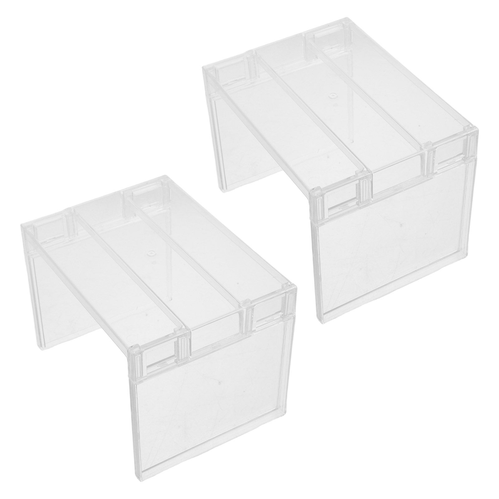 Food Storage Refrigerator - ชั้นวางของในตู้เย็นแบบใส 2 ชิ้น ชั้นวางของในช่องแช่แข็ง ชั้นวางยกสูง พร้อมแผ่นกั้นแบบถอดได้