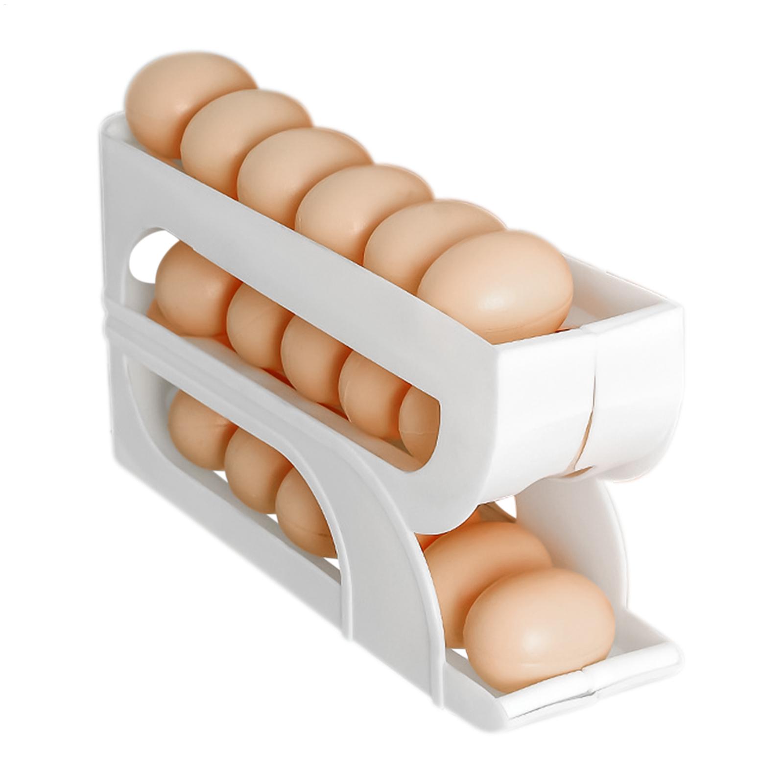 Food Storage Organiser - ที่วางไข่อัตโนมัติ ชั้นวางไข่สำหรับครัวเรือน ประหยัดพื้นที่ จุไข่ได้เยอะ ชั้นวางจัดระเบียบไข่ ที่เก็บอาหาร