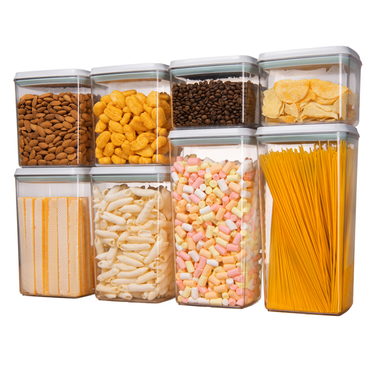 Food Storage Canister - ชุดกล่องเก็บอาหารสุญญากาศจากโรงงานโดยตรง 8 ชิ้น สำหรับจัดระเบียบครัว ใส่ได้ทั้งน้ำตาล ลูกอม