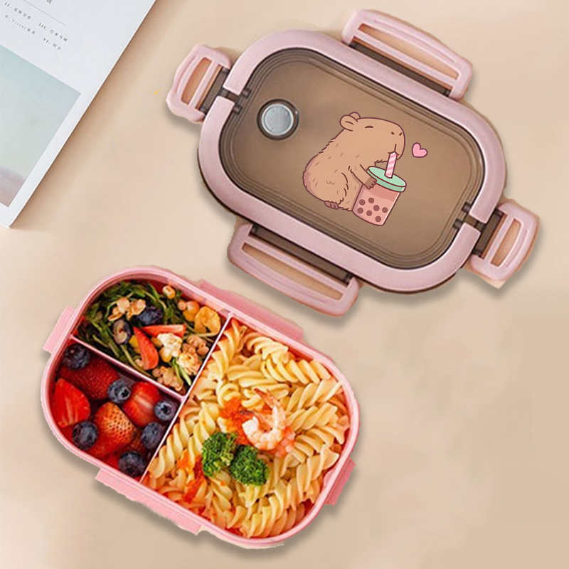 Food Storage And - กล่องข้าวกลางวันลายคาปิบาร่า ลายการ์ตูนอนิเมะ กล่องเก็บอาหารสำหรับเด็ก กล่องอาหารกลางวันสำหรับเด็กนักเรียน ปิกนิก กล่องอาหารกลางวันสำหรับเด็กชายและเด็กหญิง