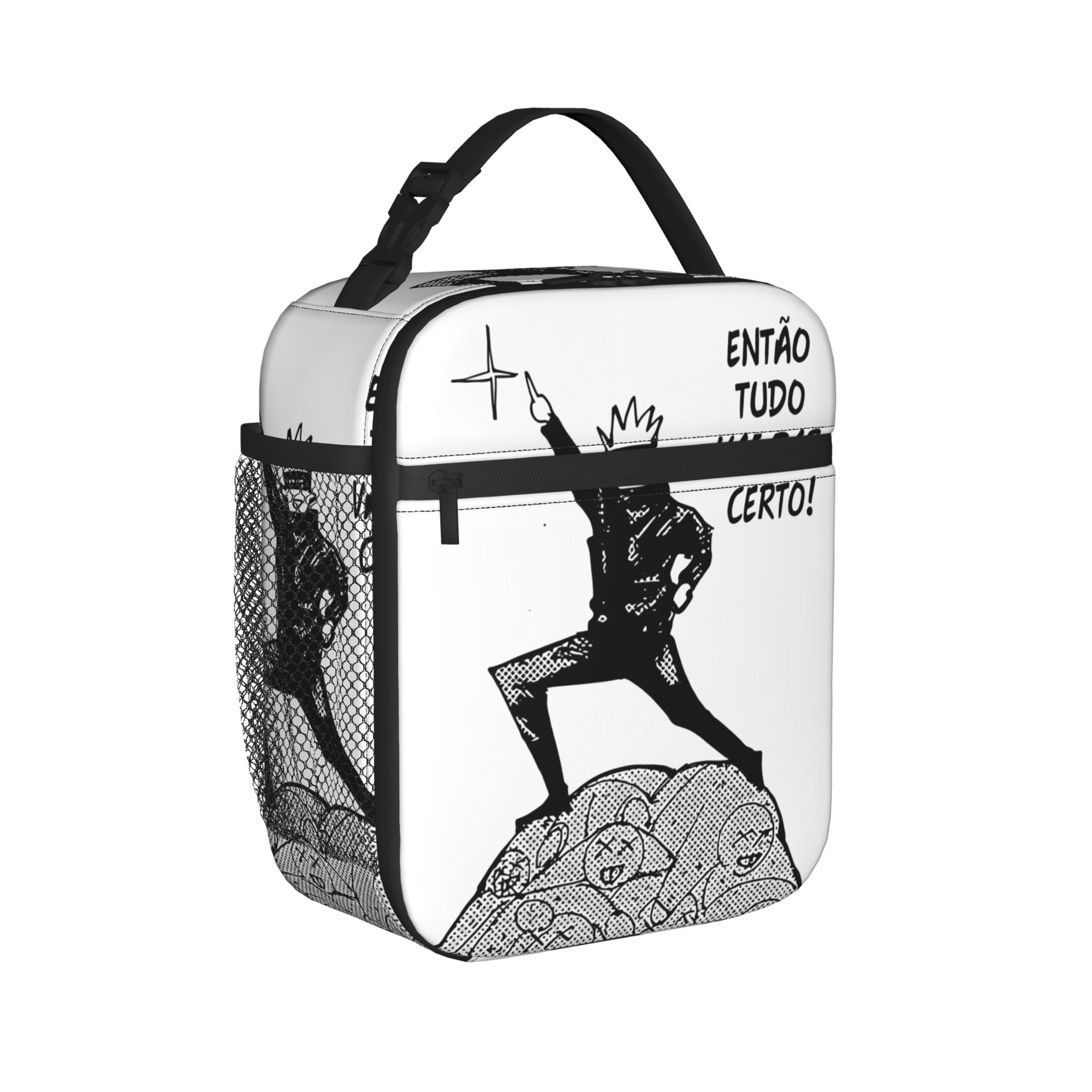 Food Storage Bags Reusable - กระเป๋าใส่อาหารกลางวันแบบมีฉนวนลายจูจุตสึ ไคเซ็น สำหรับกิจกรรมกลางแจ้ง กระเป๋าเก็บอาหารแบบใช้ซ้ำได้ กล่องอาหารกลางวันเก็บความร้อน