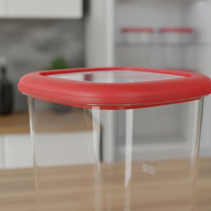 Food Storage Canister - ชุดกล่องถนอมอาหารสุญญากาศ 6 ชิ้น ดีไซน์โปร่งใส กล่องพลาสติกสำหรับอาหารแห้ง สามารถวางซ้อนกันได้