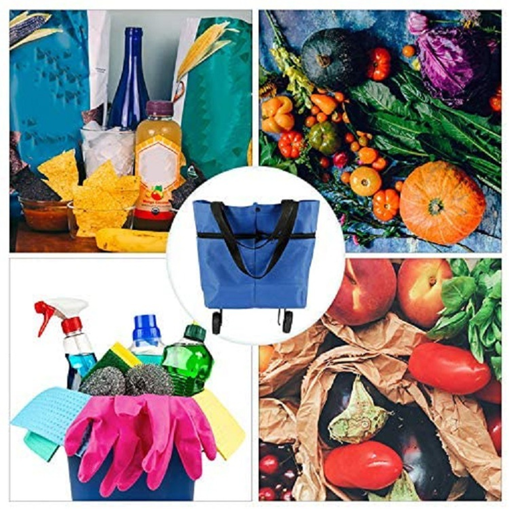 Food Storage Bags Reusable - พับช้อปปิ้งรถเข็นกระเป๋าReusable Groceryกระเป๋าอาหารOrganizerของขวัญที่เหมาะสําหรับญาติและเพื่อน