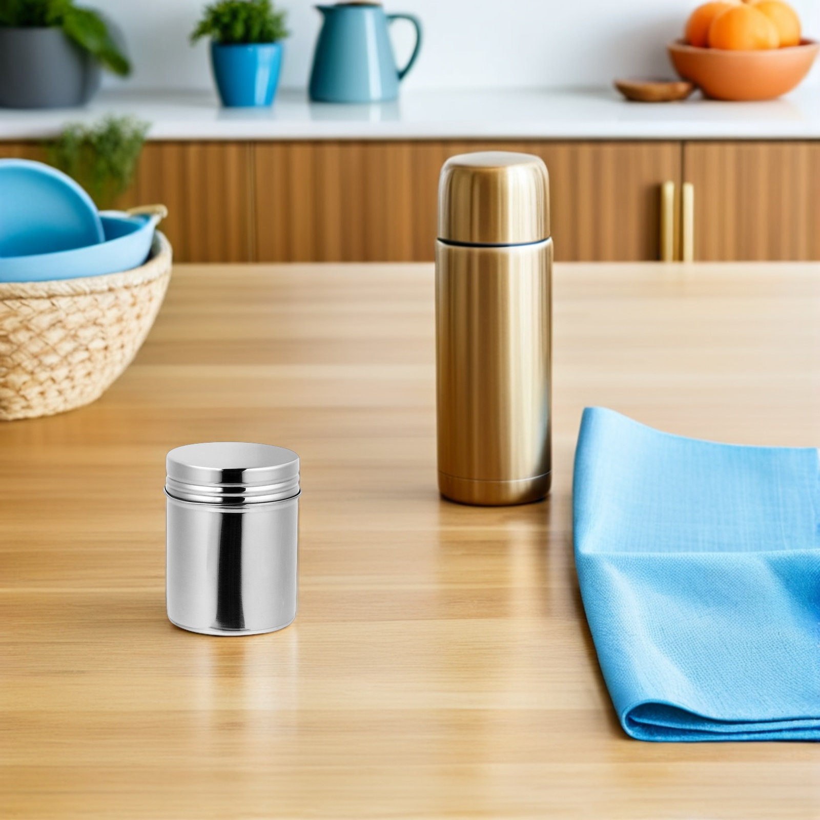 Food Storage Canister - กระปุกสแตนเลส 2 ชิ้น 304 สำหรับเก็บอาหาร ปิดผนึกแน่นสนิท