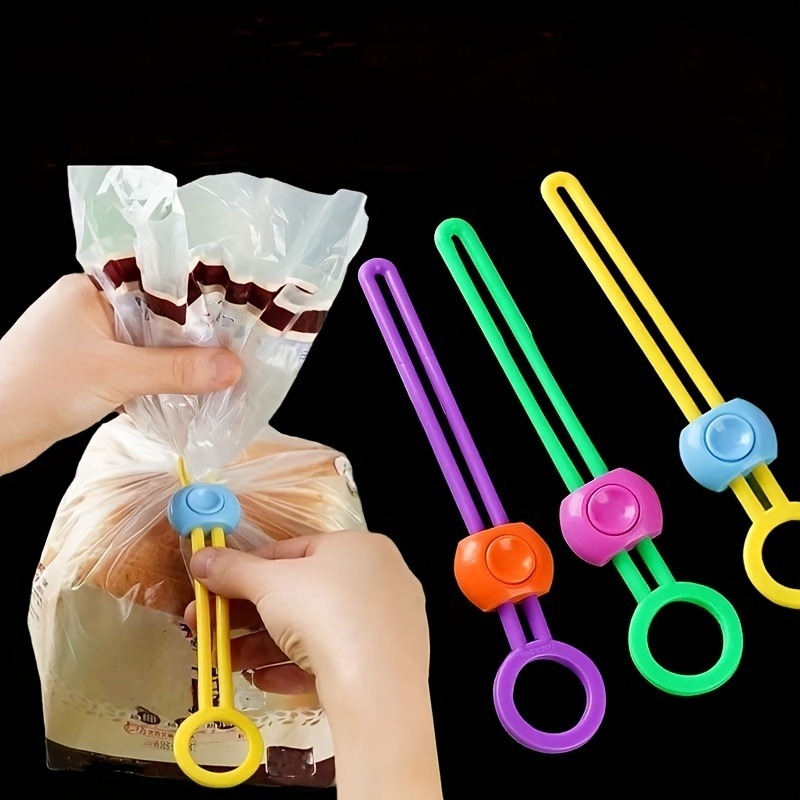 Food Storage Bags Reusable - คลิปหนีบปิดผนึกอาหารแบบพกพา 5 ชิ้น คลิปหนีบถุงขนมปังแบบใช้ซ้ำได้ อุปกรณ์เก็บอาหารในครัว ที่หนีบปิดผนึกอาหาร