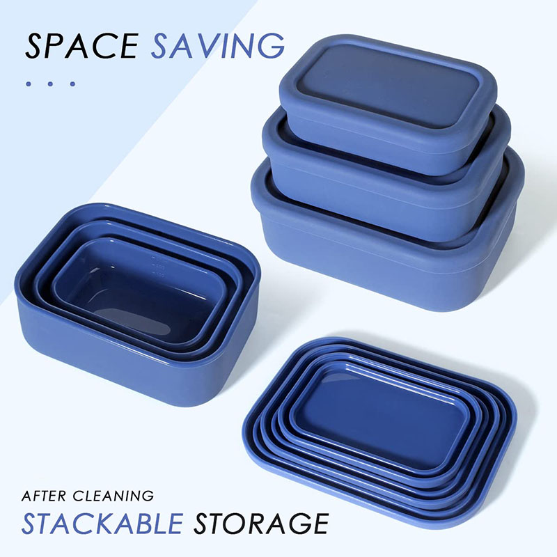 Food Storage Containers B&M - กล่องอาหารกลางวัน Bento ทนต่อการรั่วนํากลับมาใช้ใหม่ปลอดสาร BPA ภาชนะเตรียมอาหารอาหารกล่องเก็บอาหารซิลิโคนกล่อง Bento