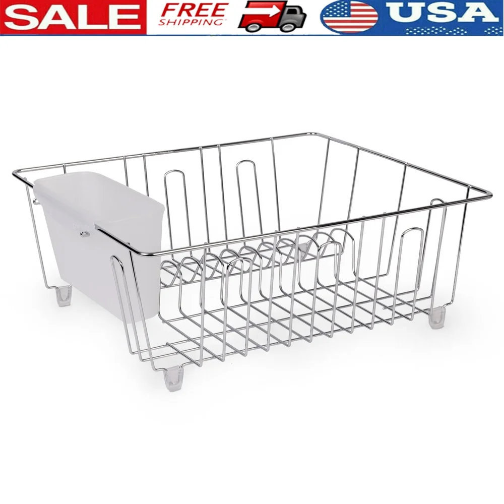 Food Storage Organiser - ลวดขนาดเล็กชั้นวางจานห้องครัวพร้อมช้อนส้อมถ้วยขนาดกะทัดรัดDrainerสแตนเลสเคาน์เตอร์อบแห้งและจัดเก็บ