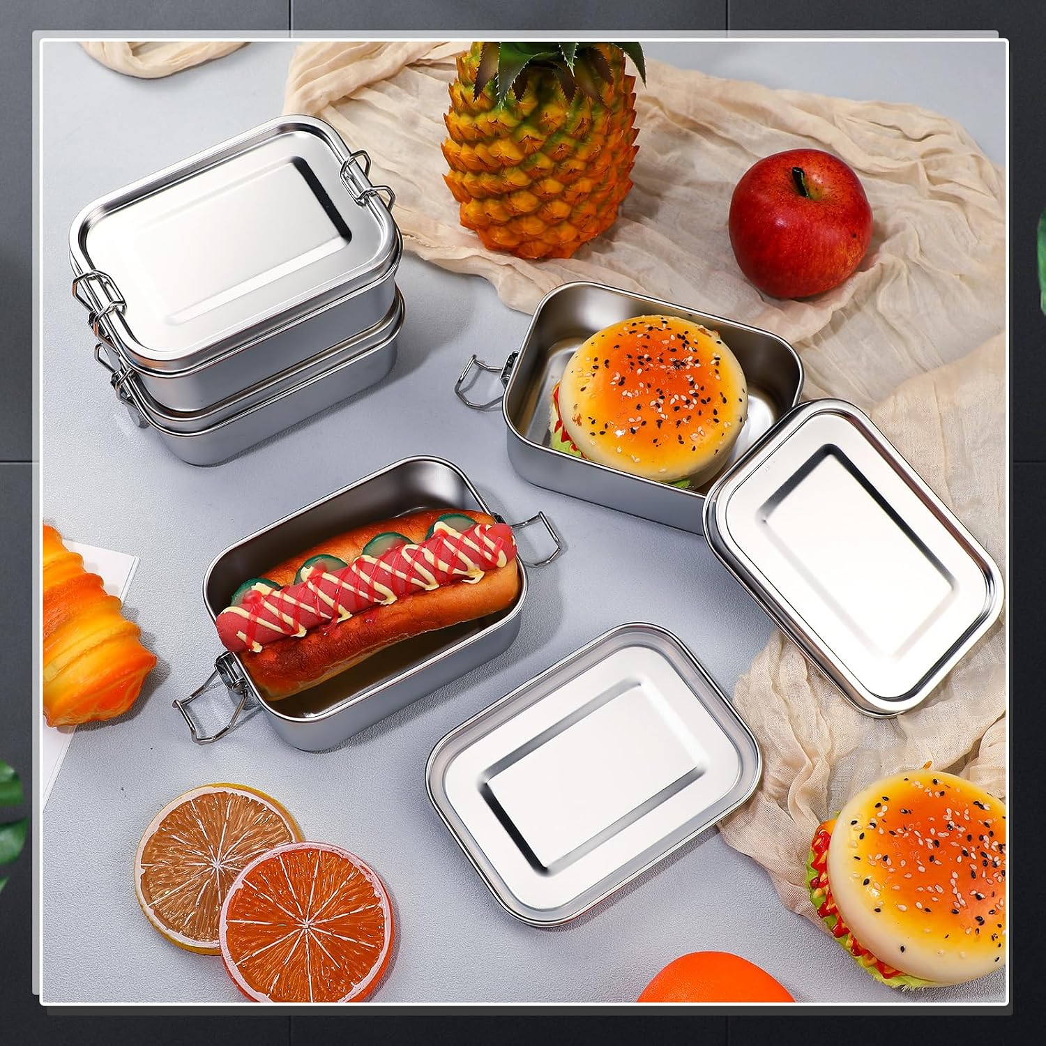 ภาชนะเก็บอาหารสแตนเลสพร้อมฝาปิ - Food Storage Organiser บทวิจารณ์และราคา