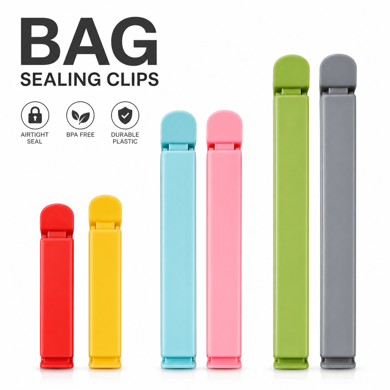 คลิปหนีบถุงพลาสติก 5 ชิ้น, แท่ - Food Storage Bags Reusable บทวิจารณ์และราคา