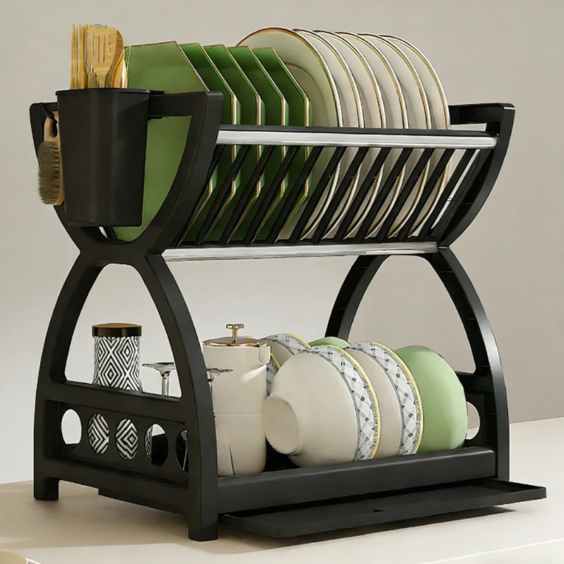 ชั้นวางจาน 2 ชั้น สำหรับวางบนเ - Food Storage Organiser บทวิจารณ์และราคา