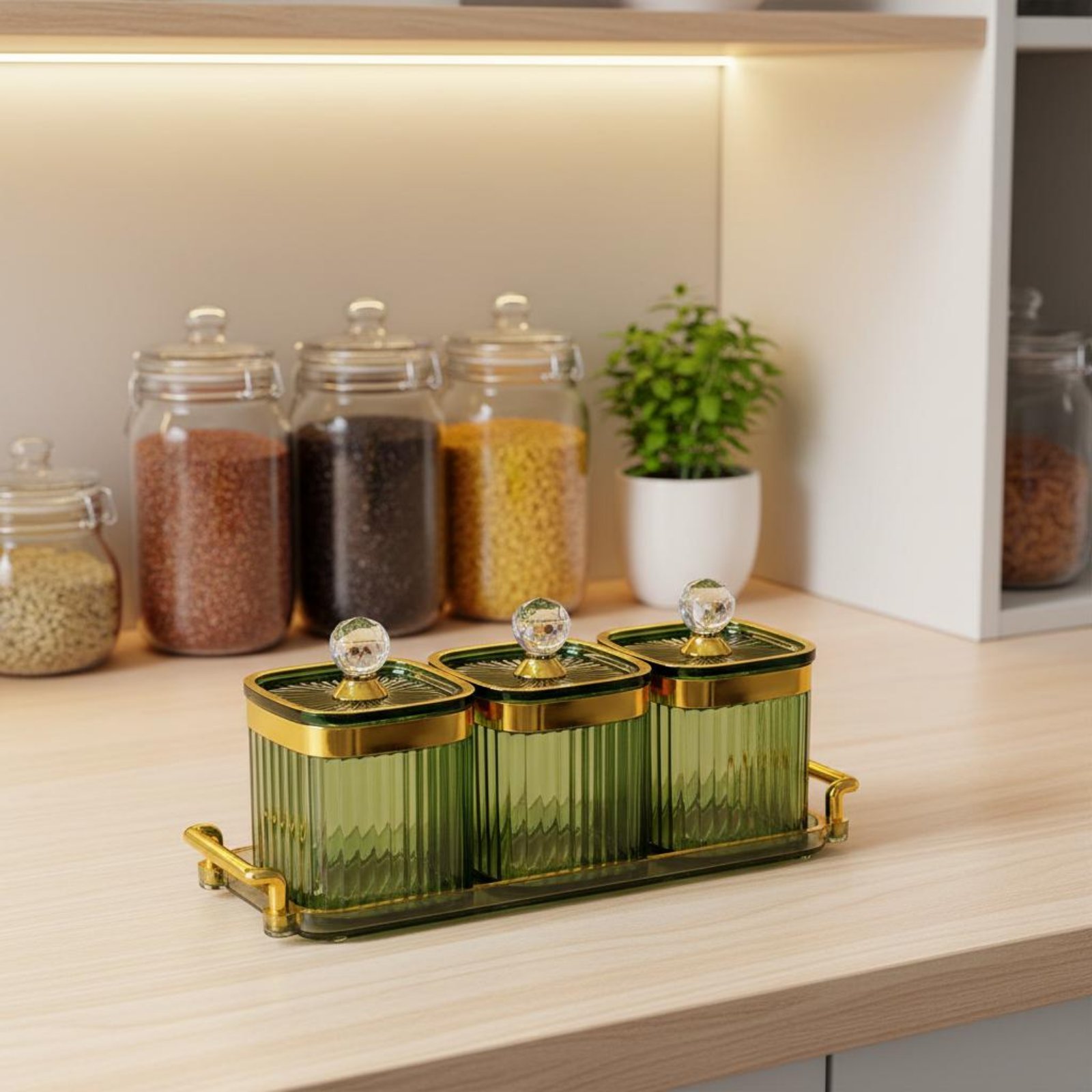 ชุดกล่องขนมตกแต่งพร้อมฝาปิดสนิ - Food Storage Canister บทวิจารณ์และราคา