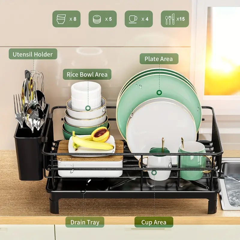ที่คว่ำจานกันสนิม ชั้นวางจานบน - Food Storage Organiser บทวิจารณ์และราคา