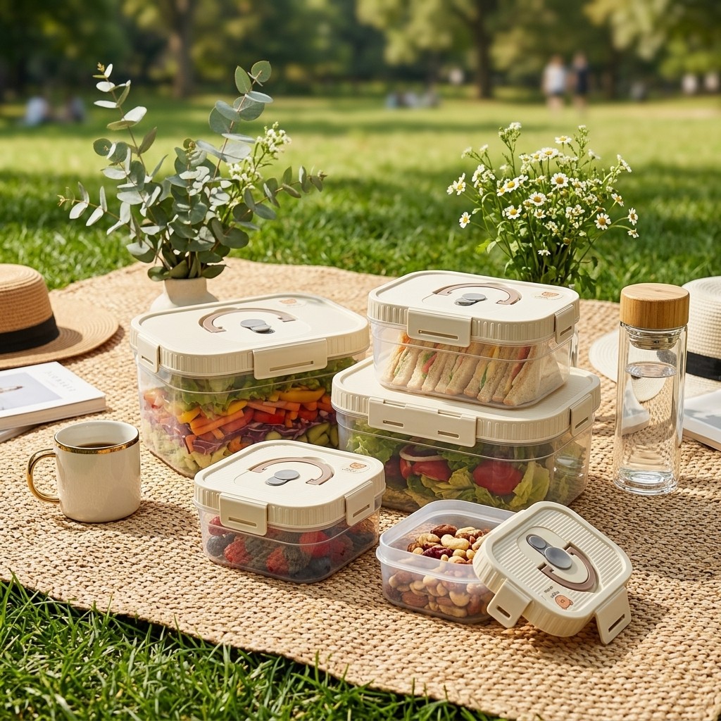 กล่องเก็บอาหารแบบซ้อนได้พร้อมห - Food Storage Handling บทวิจารณ์และราคา