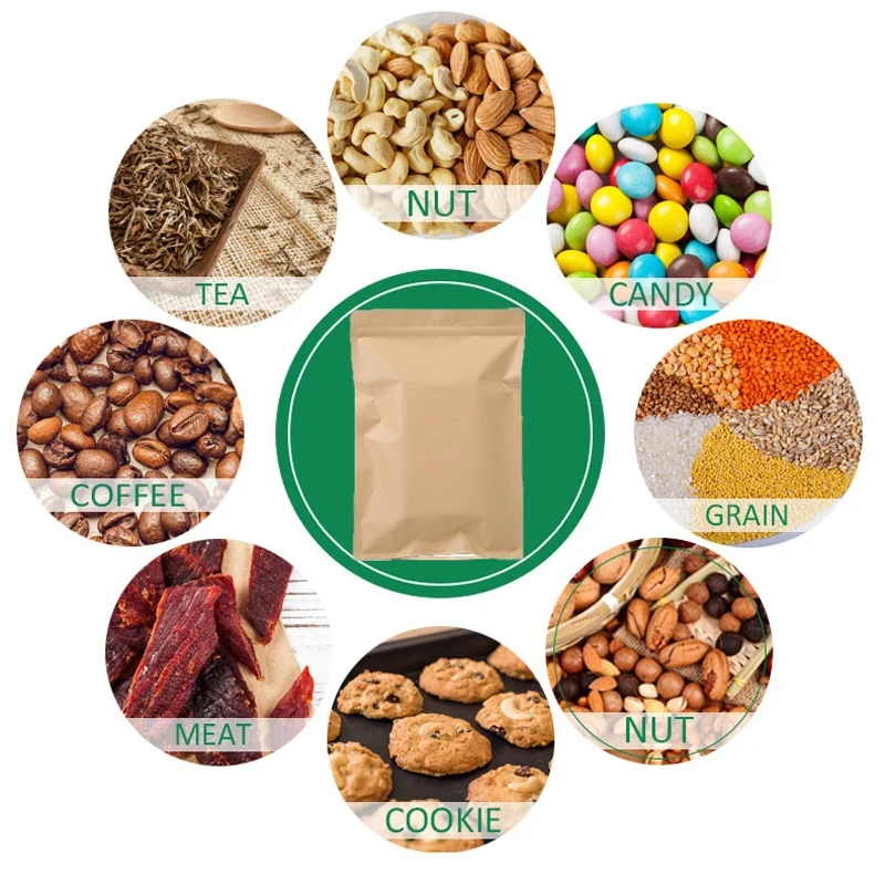 100PCS กระดาษคราฟท์สีน้ำตาลซิป - Food Storage Bags Reusable บทวิจารณ์และราคา
