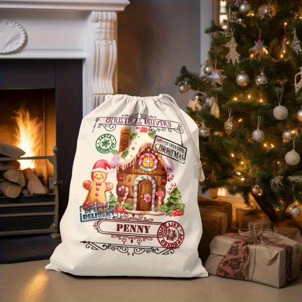 ถุงผ้ารูดลายขนมปังขิงสำหรับเทศ - Food Storage Name บทวิจารณ์และราคา