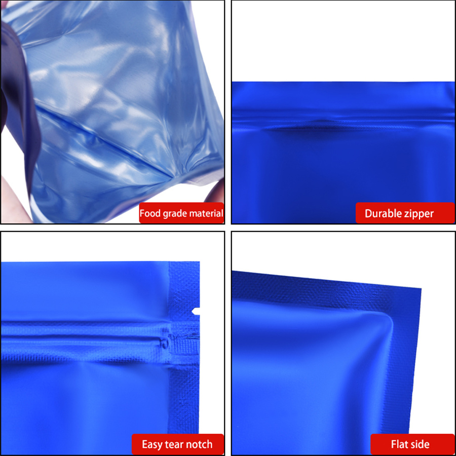 100 ชิ้น ถุงซิปฟอยล์สีน้ำเงินด - Food Storage Bags Reusable บทวิจารณ์และราคา