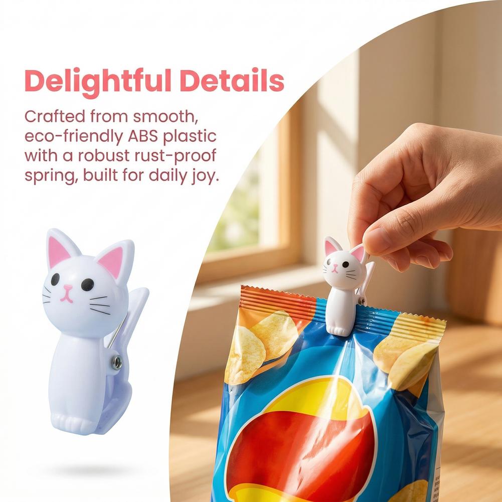 คลิปหนีบถุงรูปแมวน่ารัก คลิปพล - Food Storage Bags Reusable บทวิจารณ์และราคา