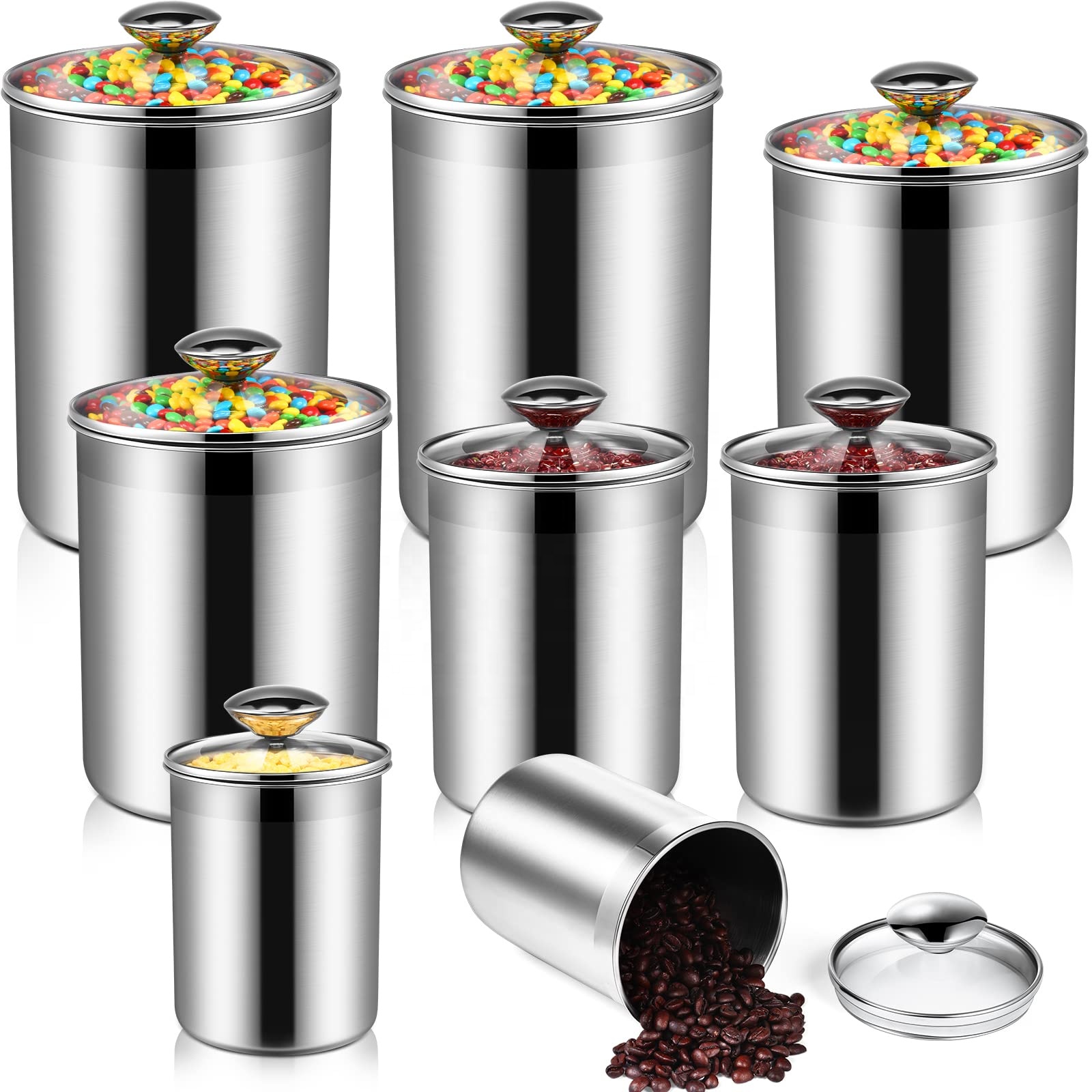 ชุดกระป๋องเก็บอาหารสแตนเลสสำหร - Food Storage Canister บทวิจารณ์และราคา