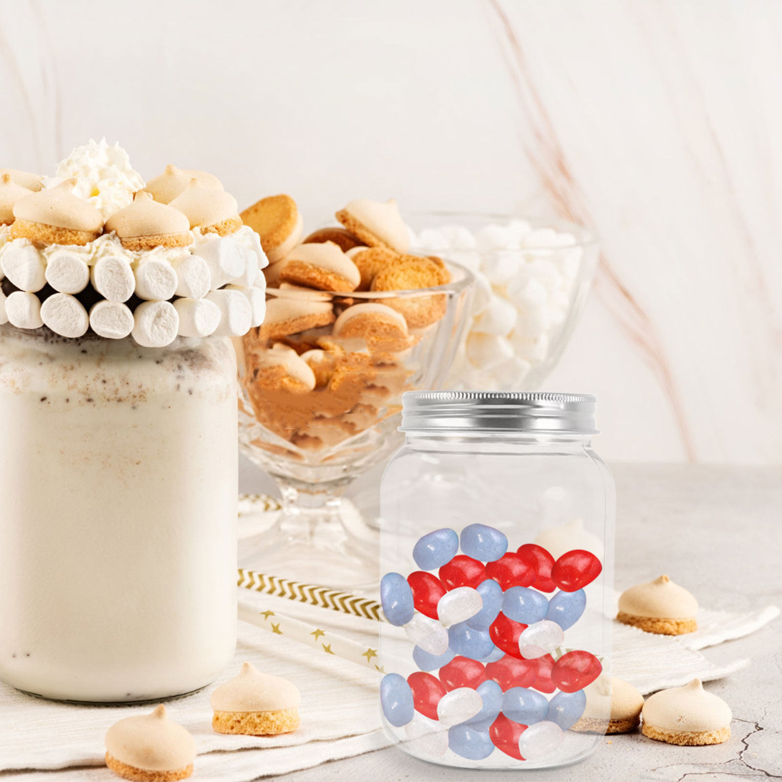 ขวดพลาสติกใส 4 ชิ้นพร้อมฝาปิดอ - Food Storage Lid บทวิจารณ์และราคา